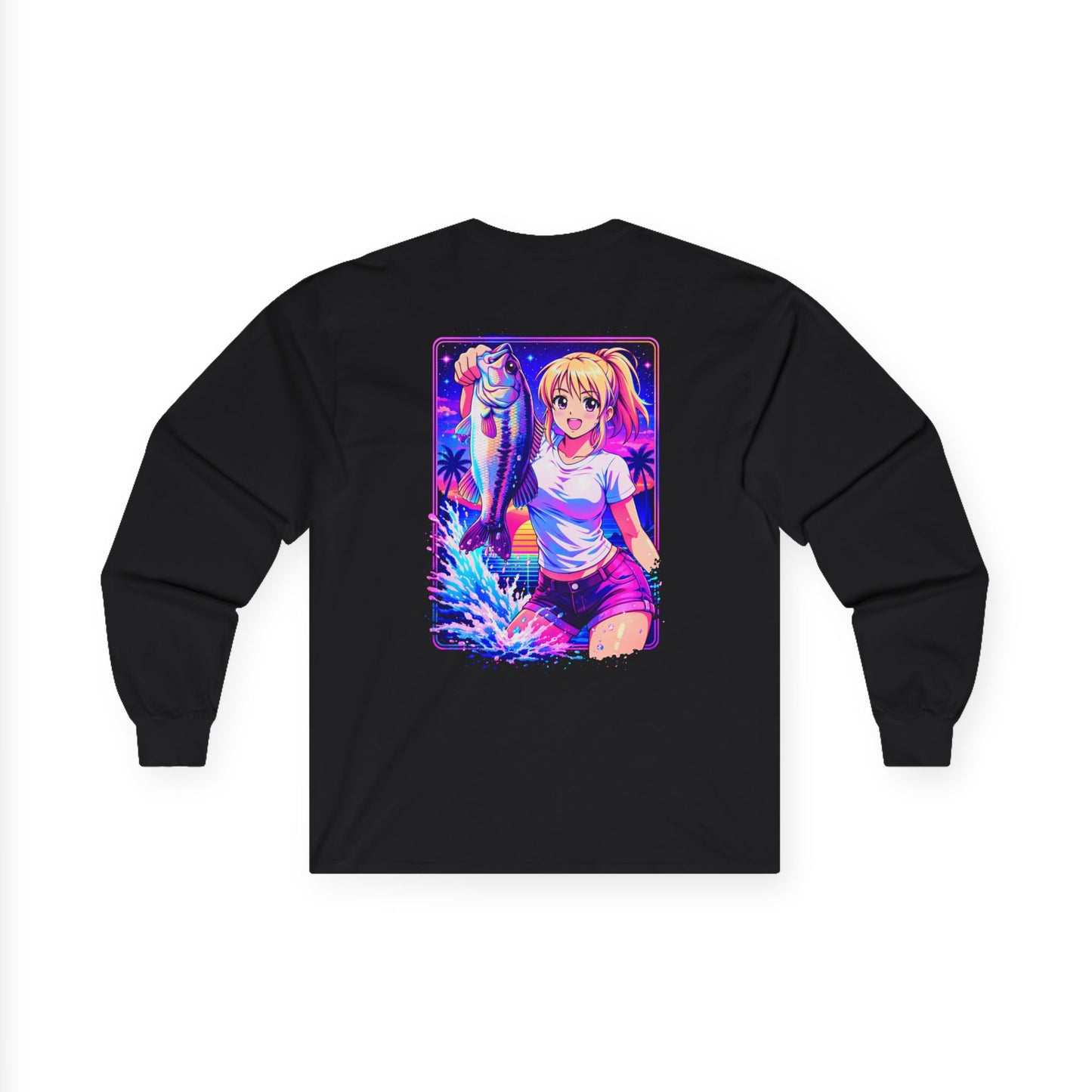Aoi - Long Sleeve Retro Vaporwave Neon Surf Graphic