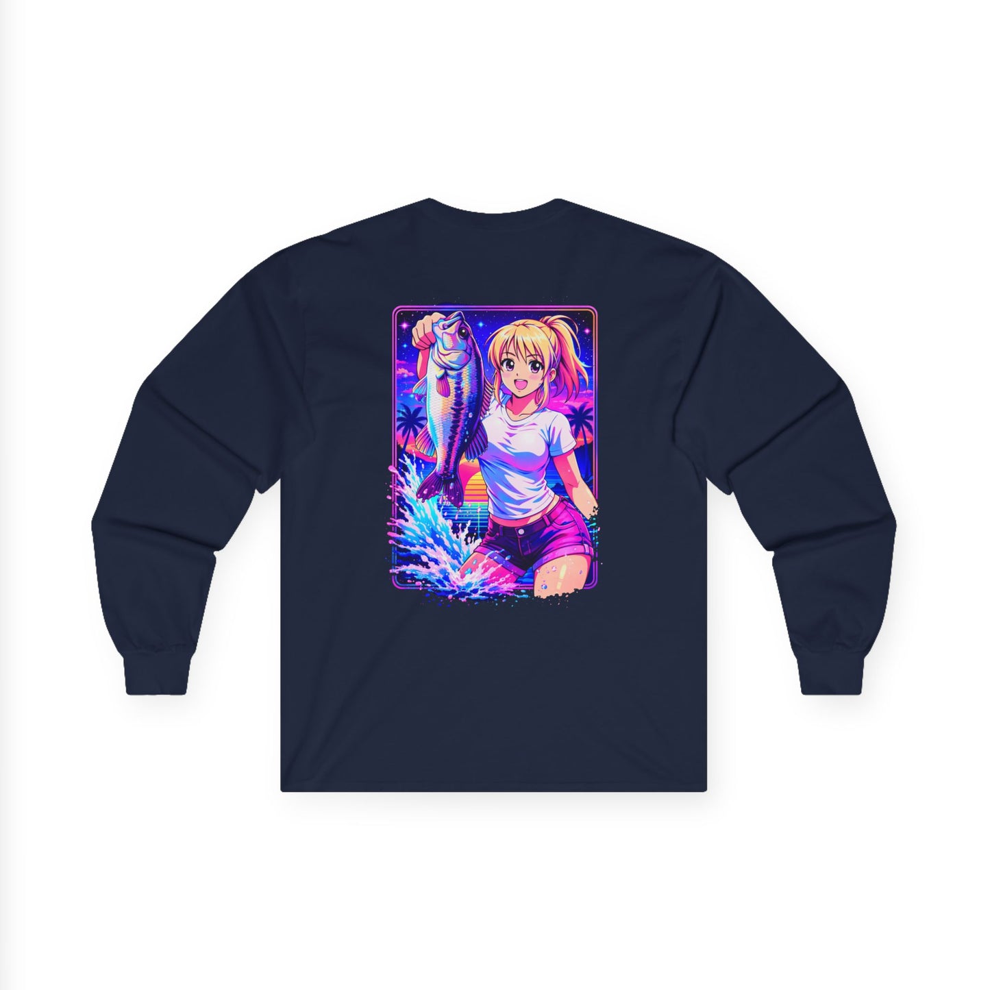 Aoi - Long Sleeve Retro Vaporwave Neon Surf Graphic