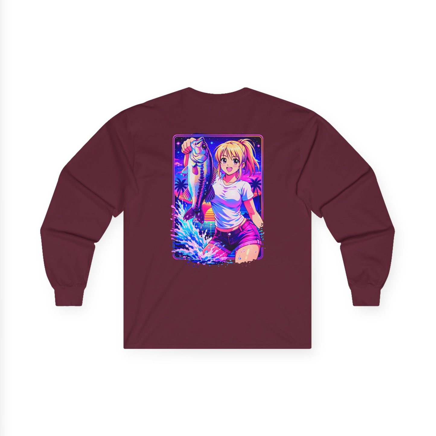 Aoi - Long Sleeve Retro Vaporwave Neon Surf Graphic