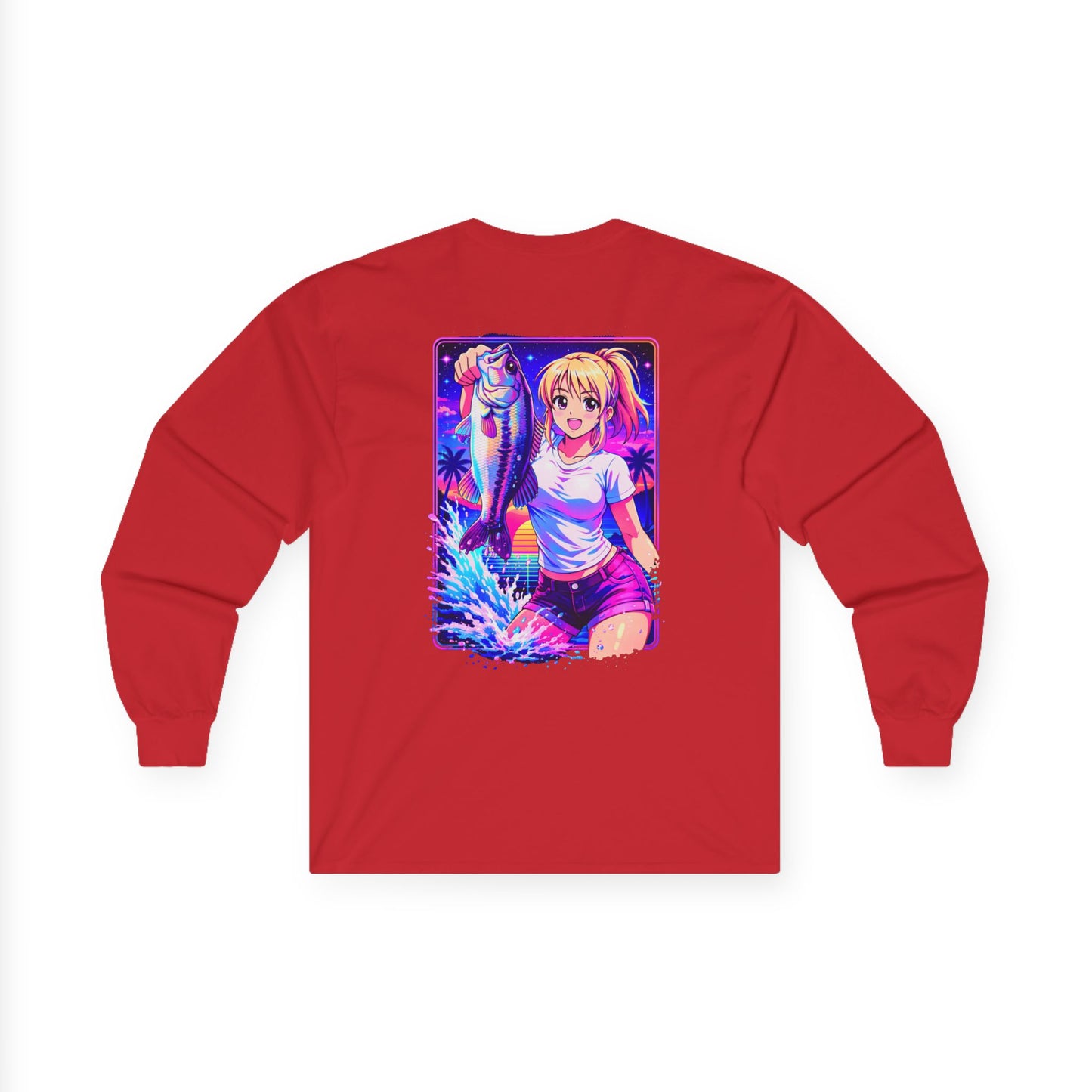Aoi - Long Sleeve Retro Vaporwave Neon Surf Graphic